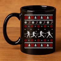 Baseball Players Ugly Christmas Sweater Xmas Gift 11oz C Handle Ceramic Mug