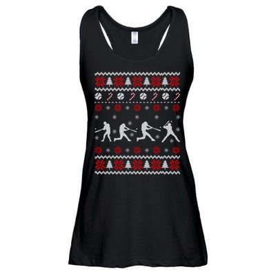 Baseball Players Ugly Christmas Sweater Xmas Gift Ladies Essential Flowy Tank