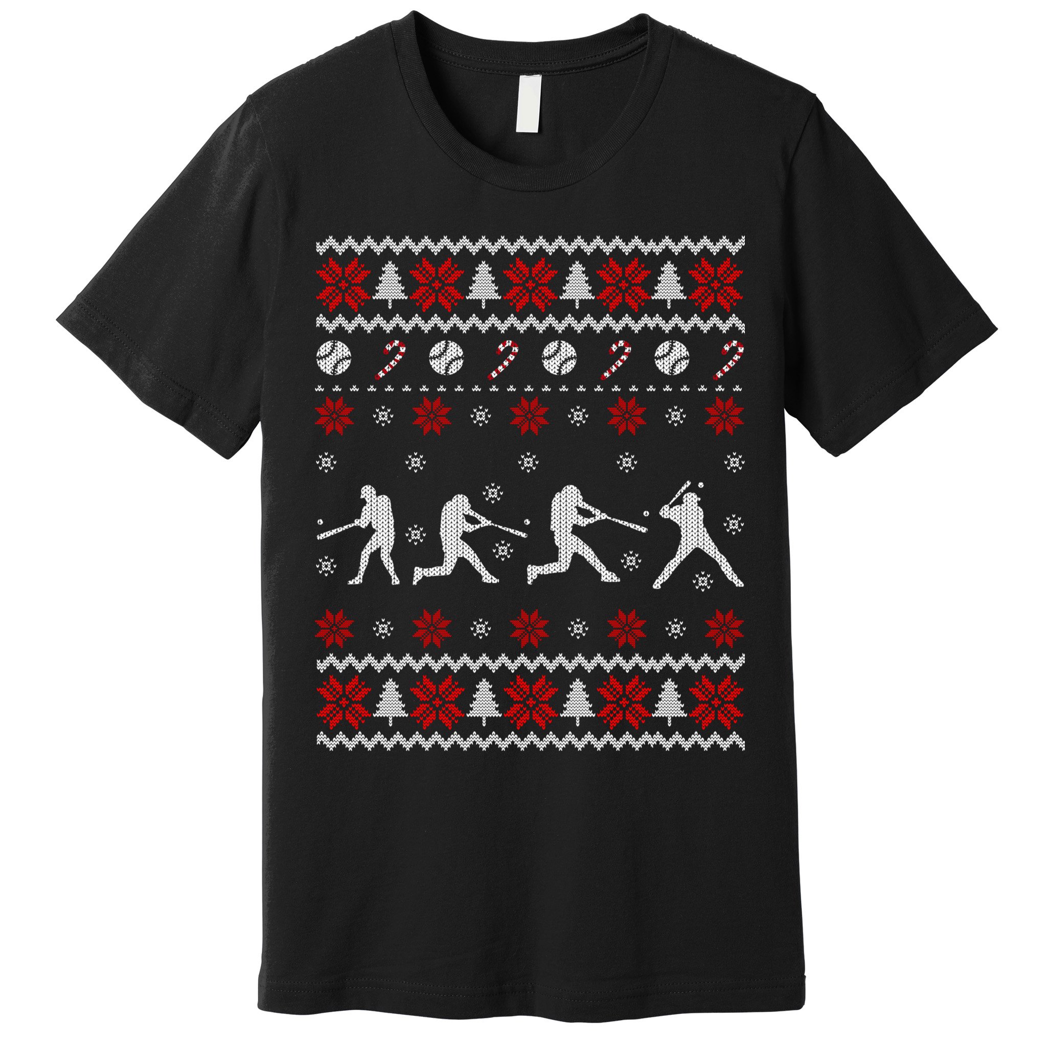Baseball Players Ugly Christmas Sweater Xmas Gift Premium T-Shirt
