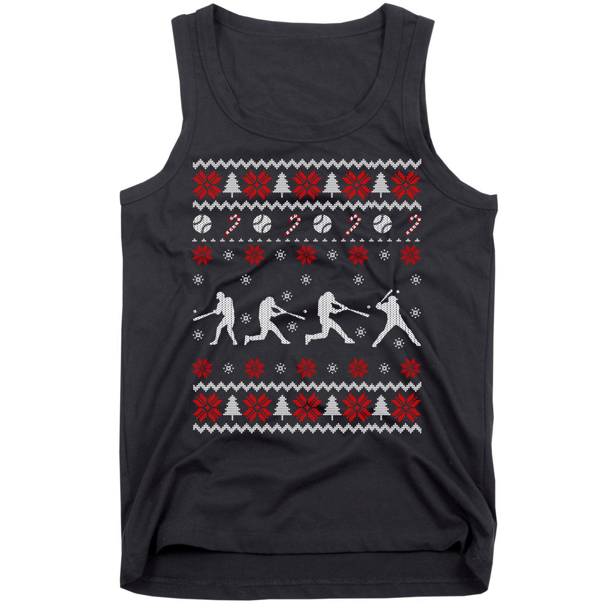 Baseball Players Ugly Christmas Sweater Xmas Gift Tank Top