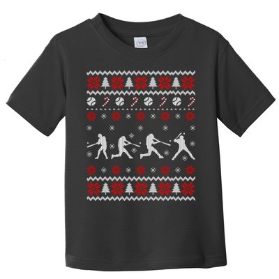 Baseball Players Ugly Christmas Sweater Xmas Gift Toddler T-Shirt