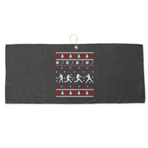 Baseball Players Ugly Christmas Sweater Xmas Gift Large Microfiber Waffle Golf Towel