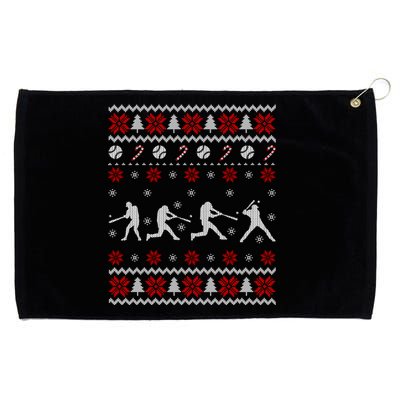 Baseball Players Ugly Christmas Sweater Xmas Gift Grommeted Golf Towel