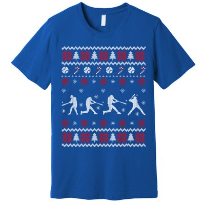 Baseball Players Ugly Christmas Sweater Xmas Gift Premium T-Shirt