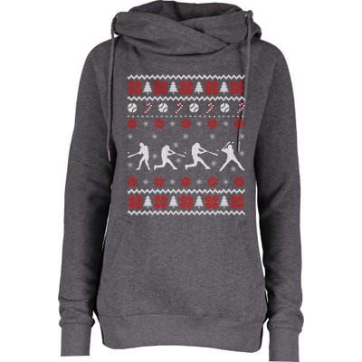 Baseball Players Ugly Christmas Sweater Xmas Gift Womens Funnel Neck Pullover Hood