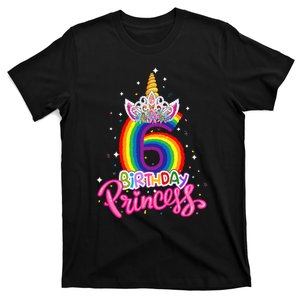 Birthday Princess Unicorn 6 Year Old 6th Birthday Girl Kids T-Shirt