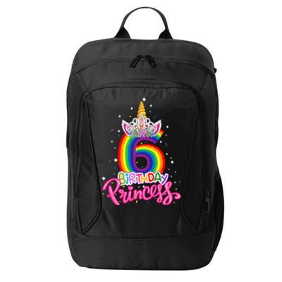 Birthday Princess Unicorn 6 Year Old 6th Birthday Girl Kids City Backpack