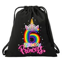 Birthday Princess Unicorn 6 Year Old 6th Birthday Girl Kids Drawstring Bag