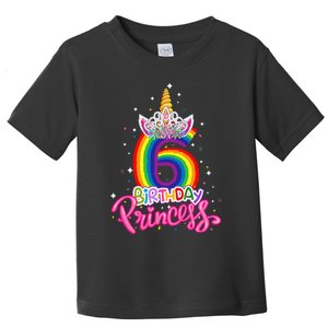 Birthday Princess Unicorn 6 Year Old 6th Birthday Girl Kids Toddler T-Shirt