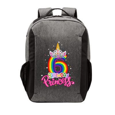 Birthday Princess Unicorn 6 Year Old 6th Birthday Girl Kids Vector Backpack