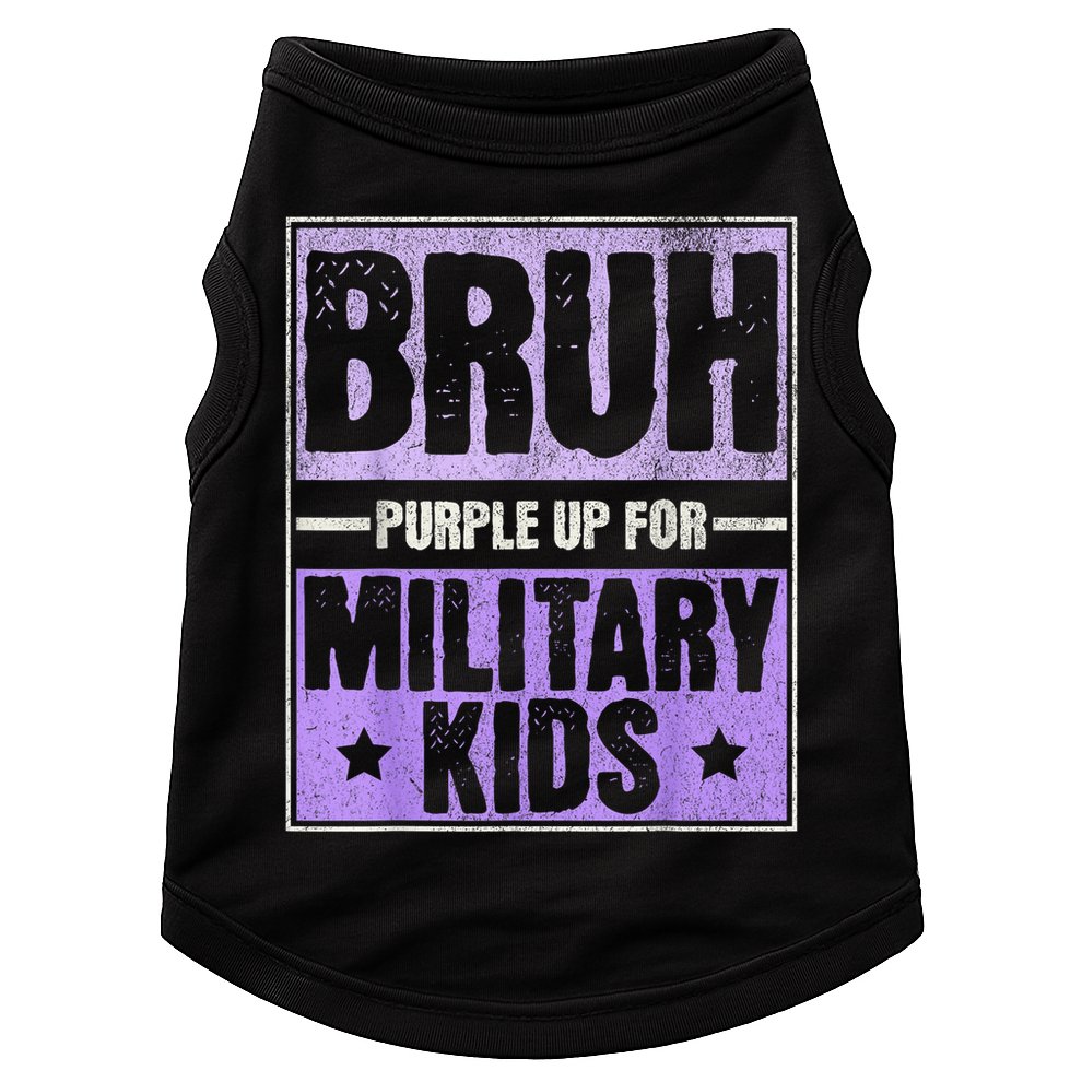 Bruh Purple Up For Military Month Military Child Month Doggie Tank