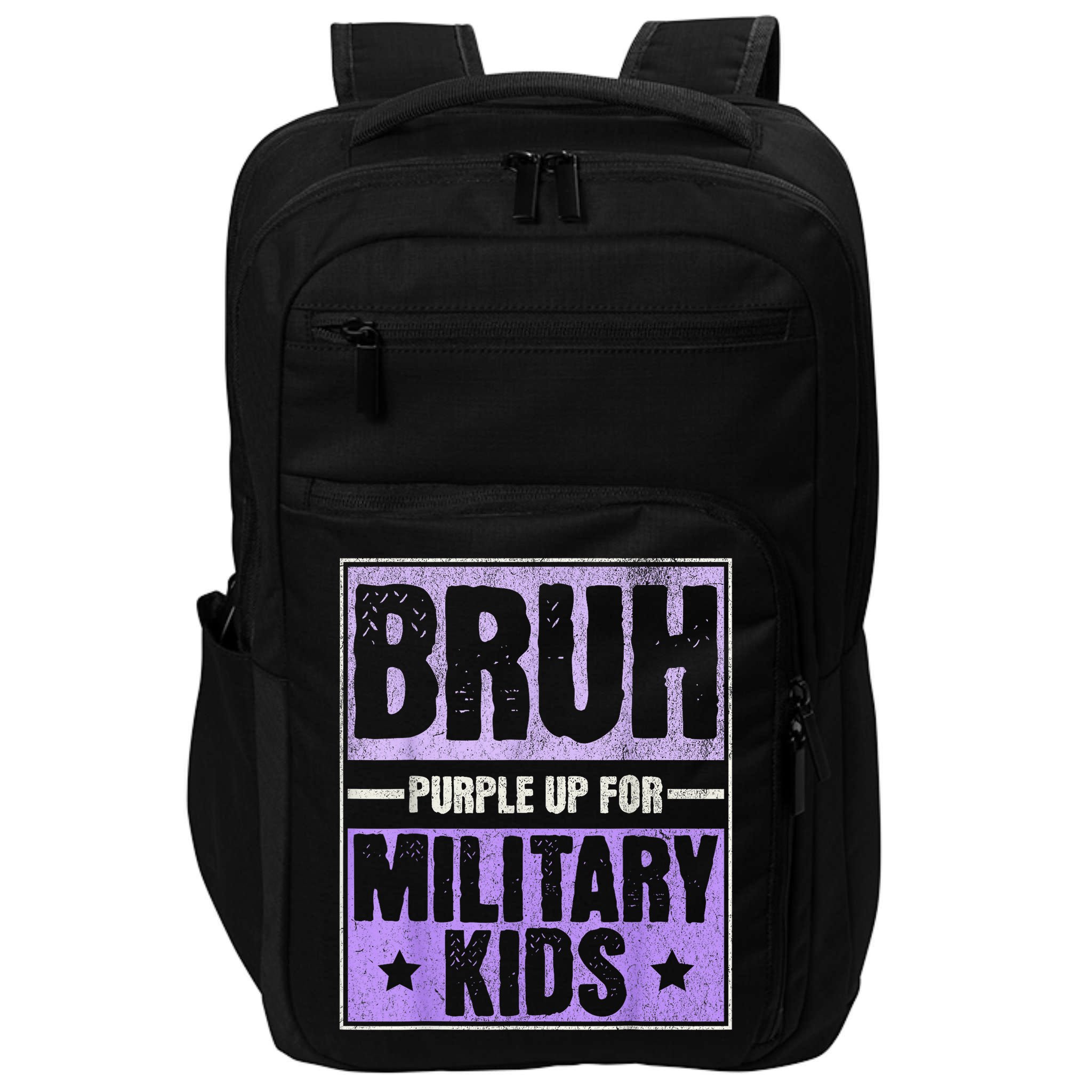 Bruh Purple Up For Military Month Military Child Month Impact Tech Backpack