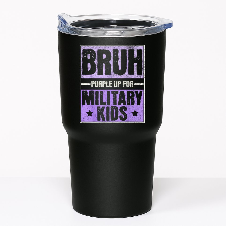 Bruh Purple Up For Military Month Military Child Month Tumbler