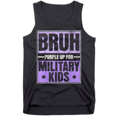 Bruh Purple Up For Military Month Military Child Month Tank Top