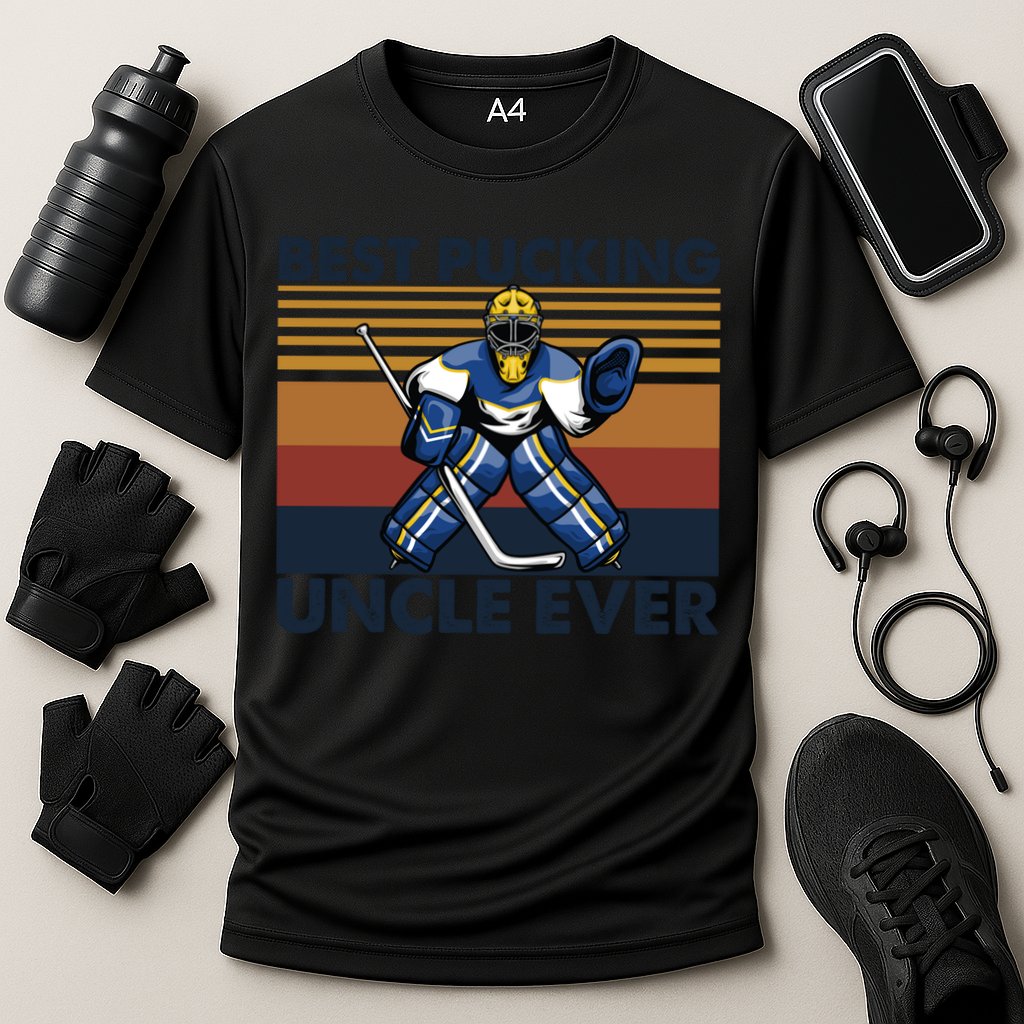 Best Pucking Uncle Ever Funny Hockey Uncle Saying Gift Cooling Performance Crew T-Shirt