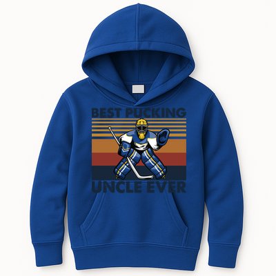 Best Pucking Uncle Ever Funny Hockey Uncle Saying Gift Kids Hoodie