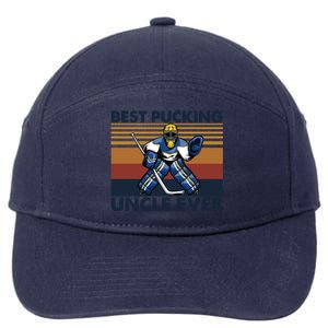 Best Pucking Uncle Ever Funny Hockey Uncle Saying Gift 7-Panel Snapback Hat