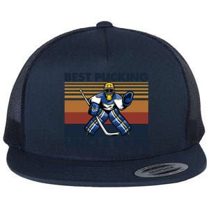 Best Pucking Uncle Ever Funny Hockey Uncle Saying Gift Flat Bill Trucker Hat