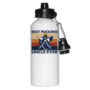 Best Pucking Uncle Ever Funny Hockey Uncle Saying Gift Aluminum Water Bottle