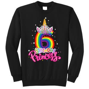 Birthday Princess Unicorn 6 Year Old 6th Birthday Girl Sweatshirt