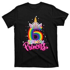 Birthday Princess Unicorn 6 Year Old 6th Birthday Girl T-Shirt