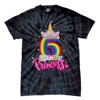 Birthday Princess Unicorn 6 Year Old 6th Birthday Girl Tie-Dye T-Shirt