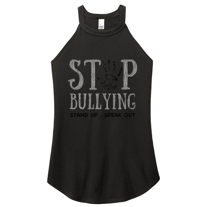 Bullying Prevention Unity Day Orange Peace Love Respect Women's Perfect Tri Rocker Tank