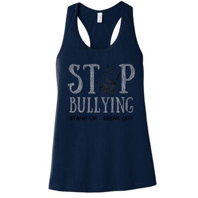 Bullying Prevention Unity Day Orange Peace Love Respect Women's Racerback Tank