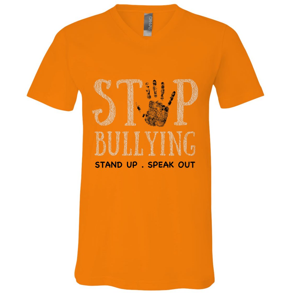 Bullying Prevention Unity Day Orange Peace Love Respect V-Neck T-Shirt