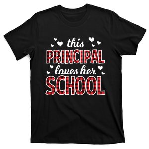 Buffalo Plaid Valentines Day For Teacher School Principal T-Shirt