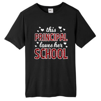 Buffalo Plaid Valentines Day For Teacher School Principal Tall Fusion ChromaSoft Performance T-Shirt