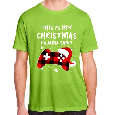 Buffalo Plaid Video Game Santa This Is My Christmas Pajama Cool Gift Adult ChromaSoft Performance T-Shirt