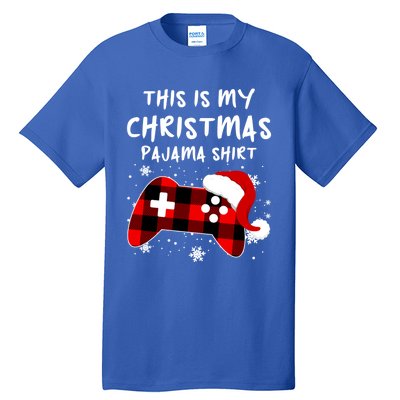 Buffalo Plaid Video Game Santa This Is My Christmas Pajama Cool Gift Tall T-Shirt