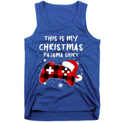 Buffalo Plaid Video Game Santa This Is My Christmas Pajama Cool Gift Tank Top