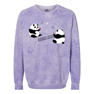 Badminton Panda Volley Gift Colorblast Crewneck Sweatshirt