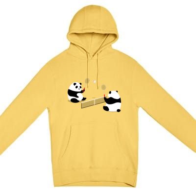 Badminton Panda Volley Gift Premium Pullover Hoodie