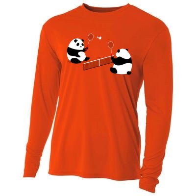 Badminton Panda Volley Gift Cooling Performance Long Sleeve Crew