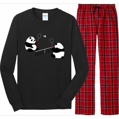 Badminton Panda Volley Gift Long Sleeve Pajama Set