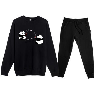 Badminton Panda Volley Gift Premium Crewneck Sweatsuit Set