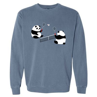 Badminton Panda Volley Gift Garment-Dyed Sweatshirt