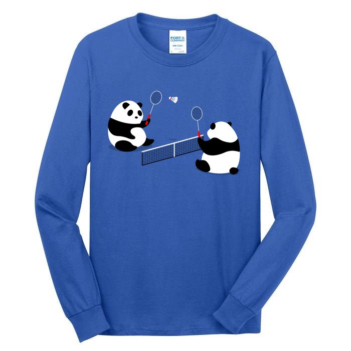 Badminton Panda Volley Gift Tall Long Sleeve T-Shirt