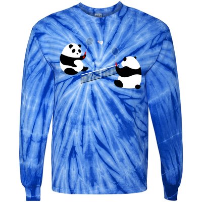 Badminton Panda Volley Gift Tie-Dye Long Sleeve Shirt