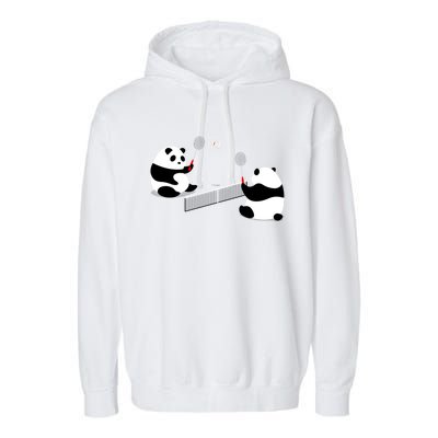 Badminton Panda Volley Gift Garment-Dyed Fleece Hoodie