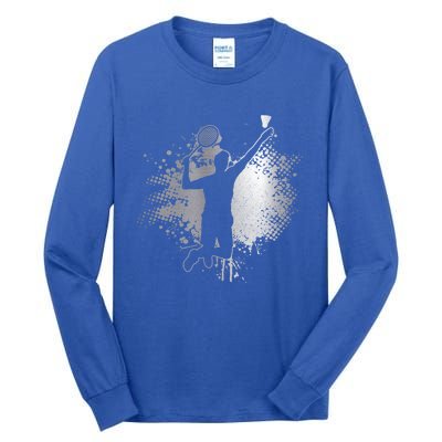 Badminton Player Vintage Badminton Great Gift Tall Long Sleeve T-Shirt