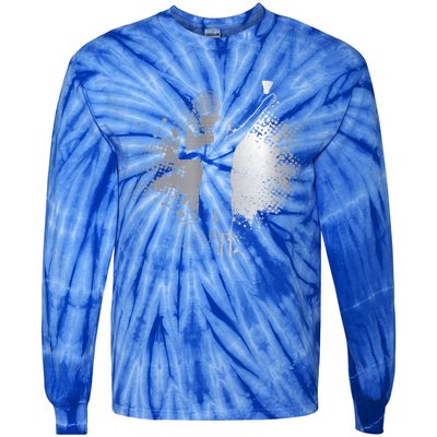 Badminton Player Vintage Badminton Great Gift Tie-Dye Long Sleeve Shirt