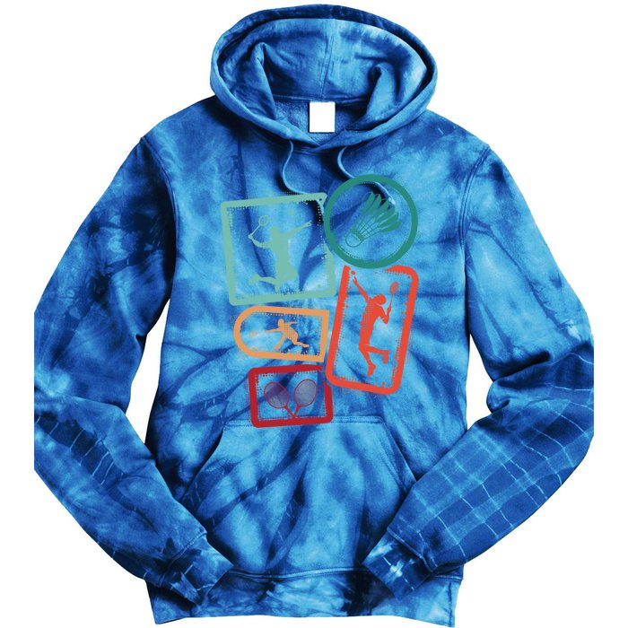 Badminton Player Vintage Badminton Meaningful Gift Tie Dye Hoodie