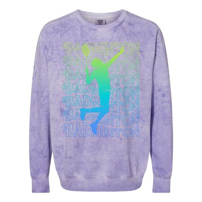 Badminton Player Vintage Badminton Meaningful Gift Colorblast Crewneck Sweatshirt