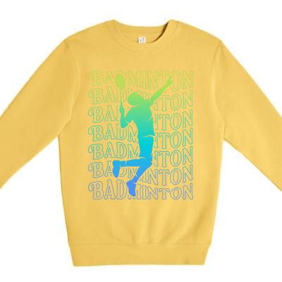 Badminton Player Vintage Badminton Meaningful Gift Premium Crewneck Sweatshirt