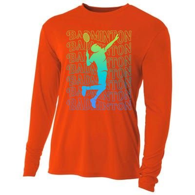 Badminton Player Vintage Badminton Meaningful Gift Cooling Performance Long Sleeve Crew