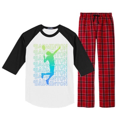 Badminton Player Vintage Badminton Meaningful Gift Raglan Sleeve Pajama Set